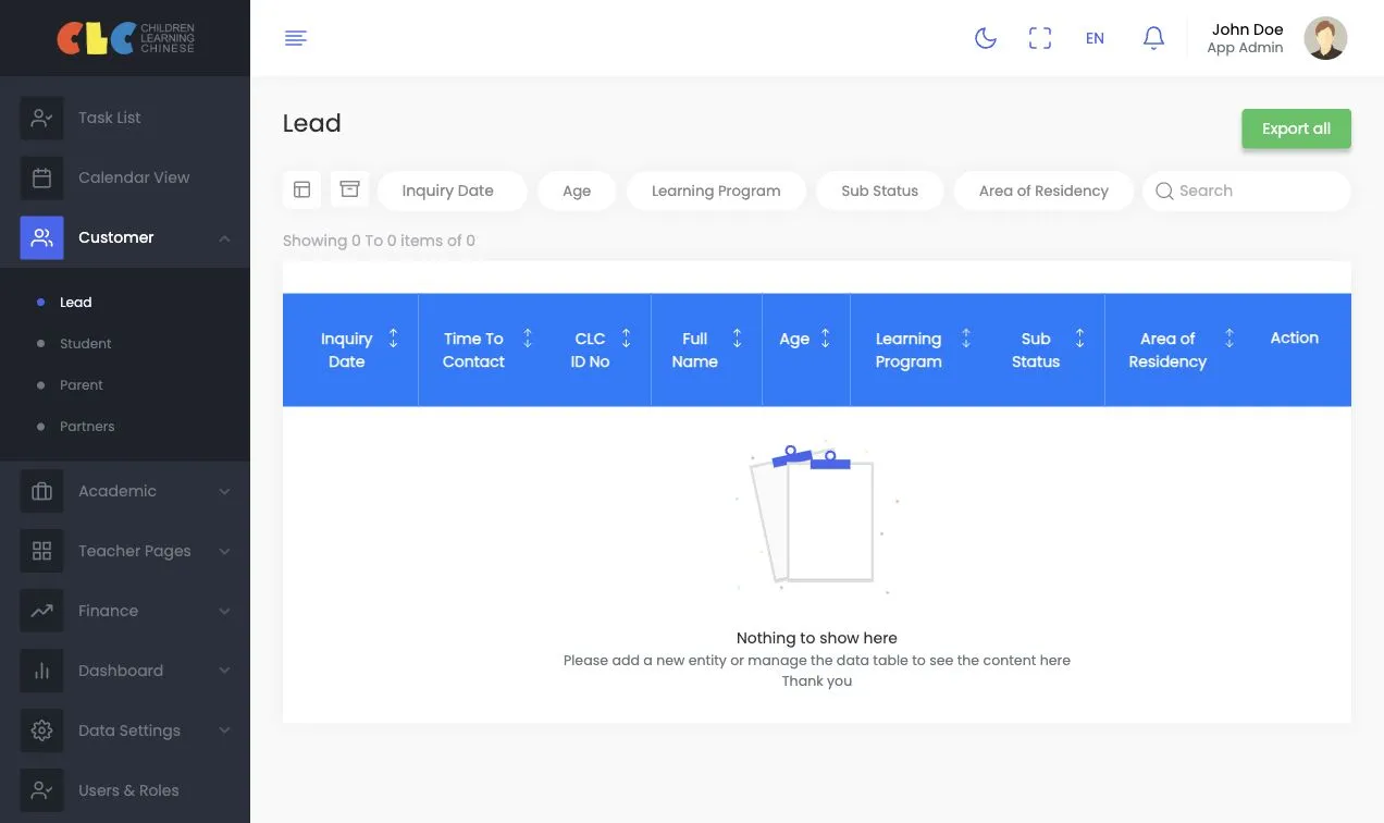 CLC Readykit application interface