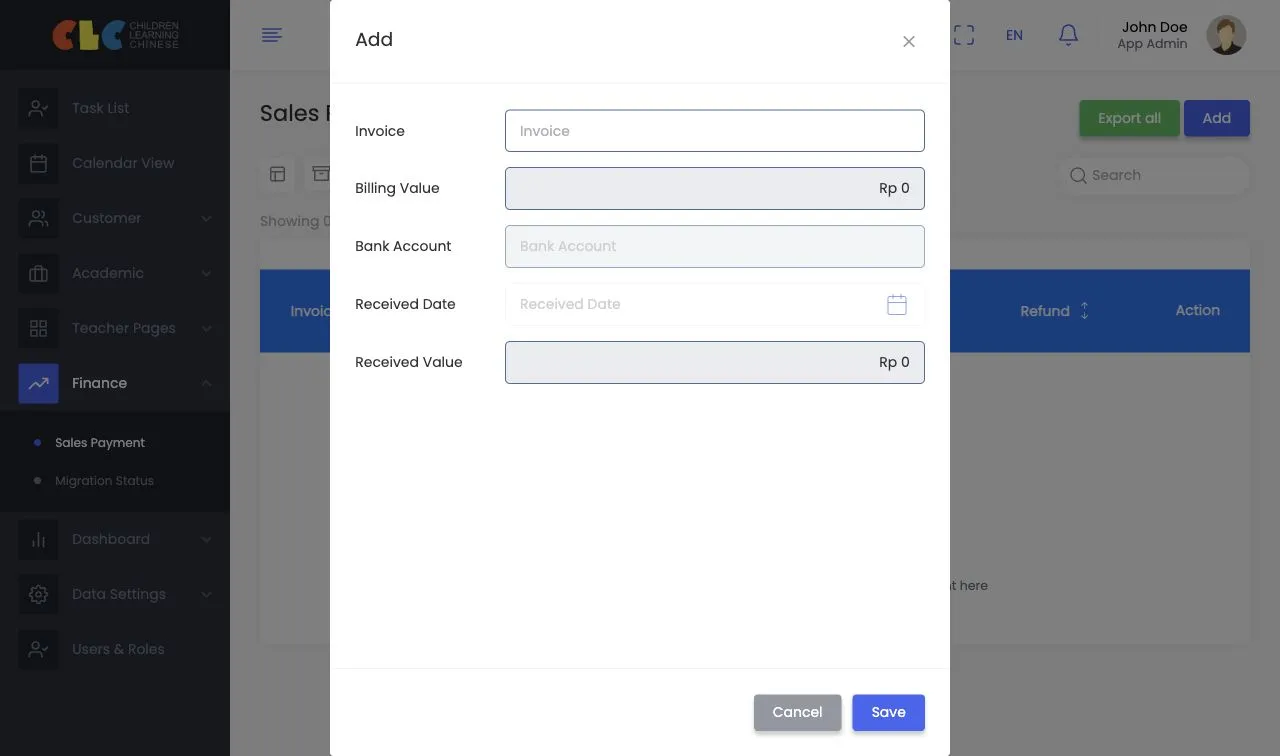 CLC Readykit payment workflow interface